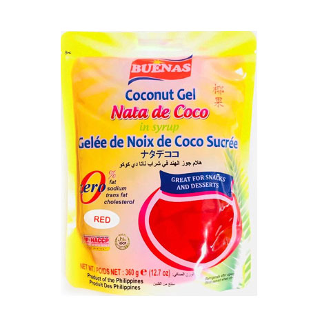 Coconut Gel Nata de Coco in Syrup Red