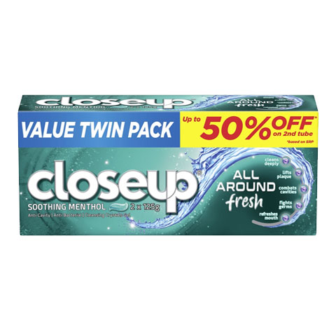 Toothpaste All Around Fresh Soothing Menthol Twin Value Pack