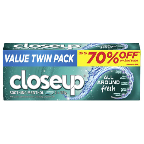Toothpaste All Around Fresh Soothing Menthol Twin Value Pack