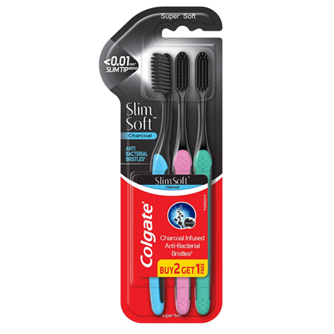 Toothbrush Slim Soft Charcoal Buy 2 Get 1