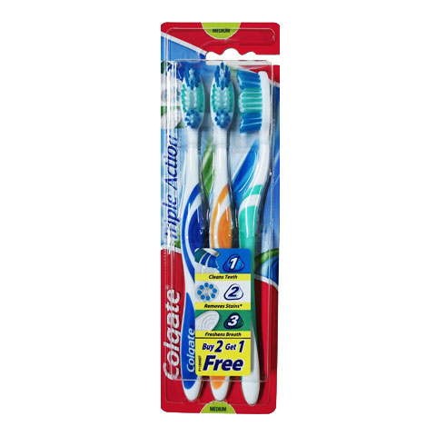 Toothbrush Triple Action Medium Buy 2 Get 1