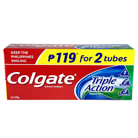 Toothpaste Triple Action Original Mint 119 for 2 Tubes