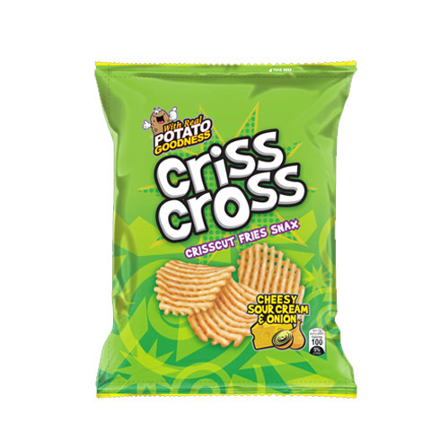 Crisscut Fries Snax Cheesy Sour Cream & Onion