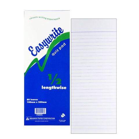 Pad Paper 1/2 Lengthwise 100x250mm