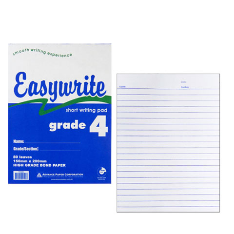 Writing Pad Grade 4 150x200mm