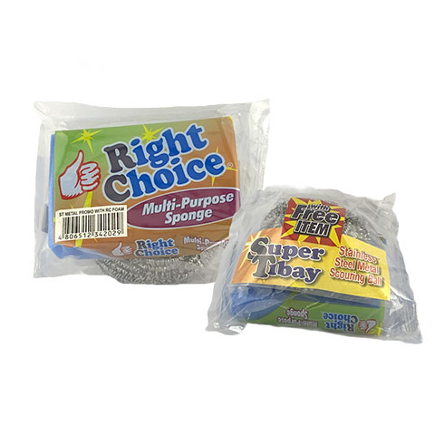 Right Choice Sponge & Super Tibay Stainless Steel Scouring Ball