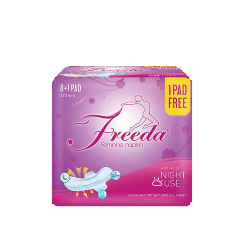 Feminine Napkin Night Use Clean and Dry Net Side with Wings + 1 FREE