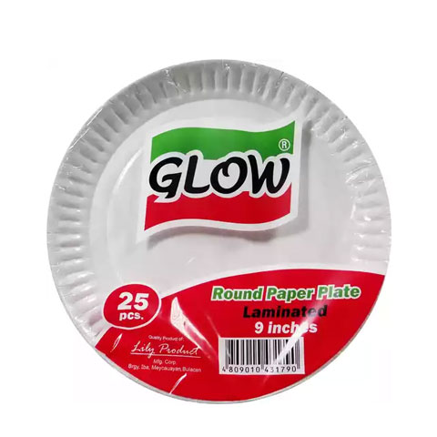 Round Paper Plate Laminated 9in