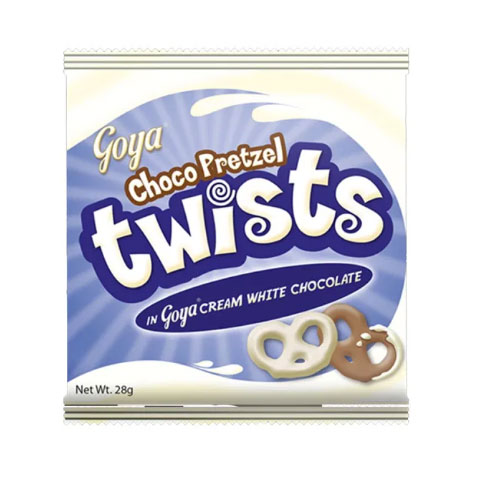 Choco Pretzel Twists in Goya Cream White Chocolate
