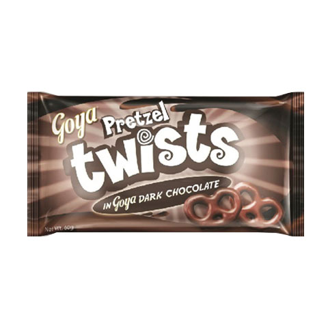 Pretzel Twists in Goya Dark Chocolate