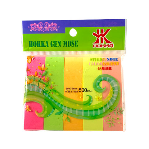Sticky Note 5 Fluorescent Color 20x76mm 500pcs