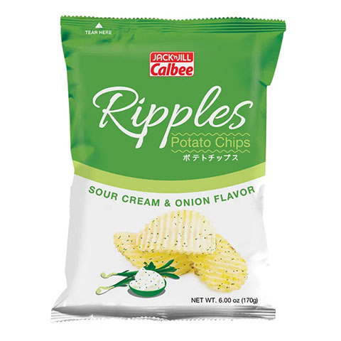 Calbee Ripples Potato Chips Sour Cream & Onion Flavor 170g/12