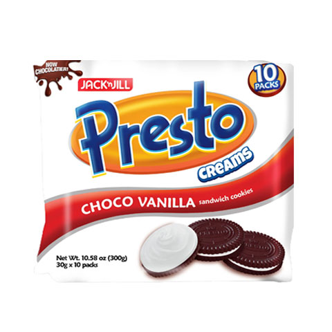 Presto Sandwich Cookies Choco Vanilla 30 g x10