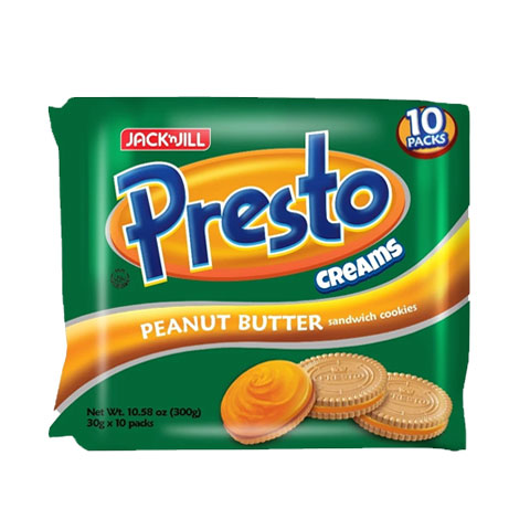 Presto Sandwich Cookies Peanut Butter 30gx 10