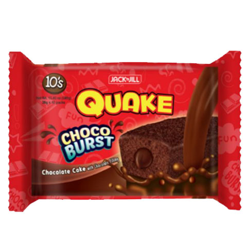 Quake Choco Burst Chocolate Cake with Chocolate Filling 38 g x10
