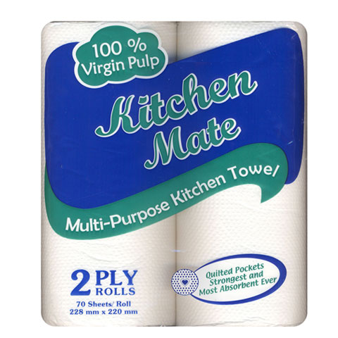 Multi-Purpose Kitchen Towel 2 Ply Rolls 70 Sheets