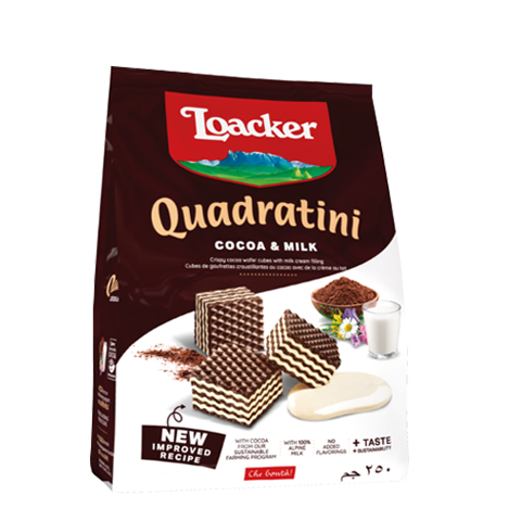 Quadratini Wafer Cookies Cocoa & Milk