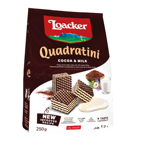 Quadratini Wafer Cookies Cocoa & Milk