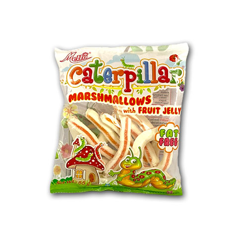 Caterpillar Marshmallows with Fruit Jelly