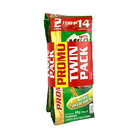 Milo Powdered Choco Malt Milk Drink Twin Pack 48 g x8