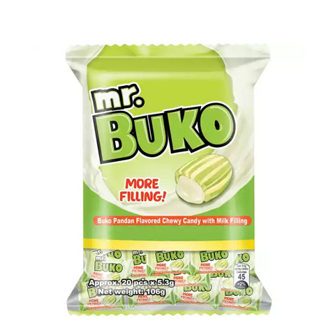 Buko Pandan Flavored Chewy Candy with Milk Filling