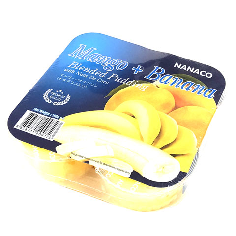Mango Banana Blended Pudding with Nata de Coco