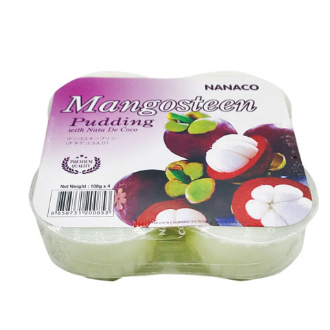 Mangosteen Pudding with Nata de Coco