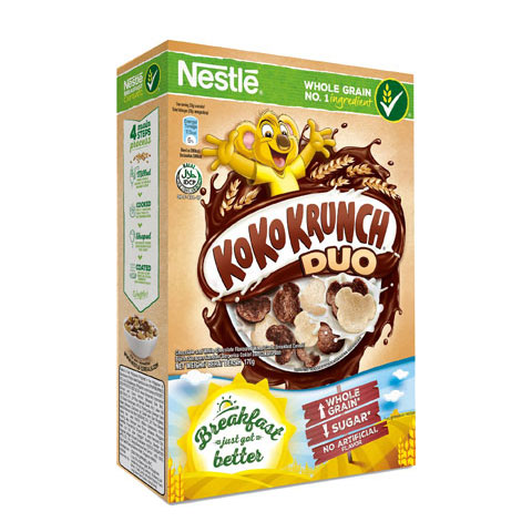 Koko Krunch Duo Chocolate and White Chocolate Wheat Curls Breakfast Cereal