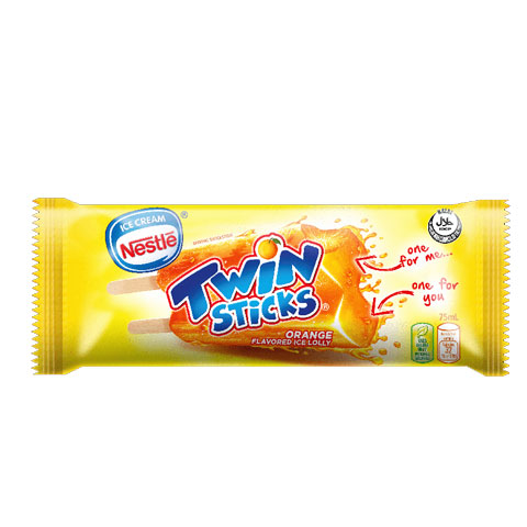 Twin Sticks Ice Lolly Orange