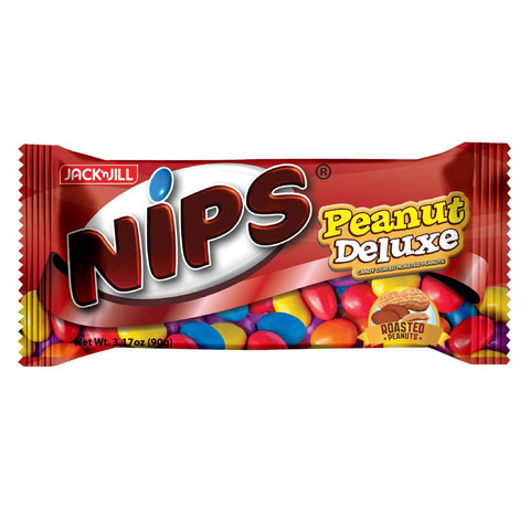Nips Peanut Deluxe Candy Coated Chocolate 90g/6/12