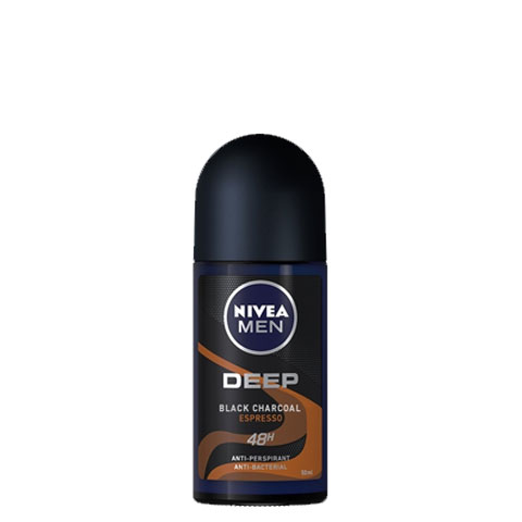 Deodorant Men Deep Black Charcoal Espresso 48H Roll-on