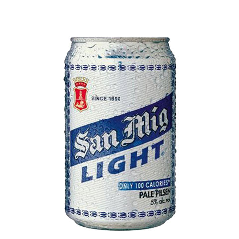 Pale Pilsen San Mig Light Beer in Can