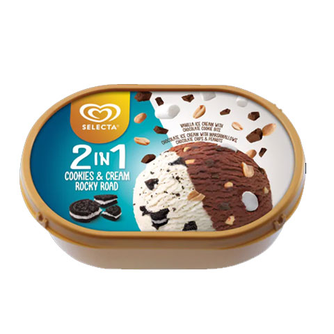 Ice Cream 2in1 Cookies & Cream Rocky Road 750ml