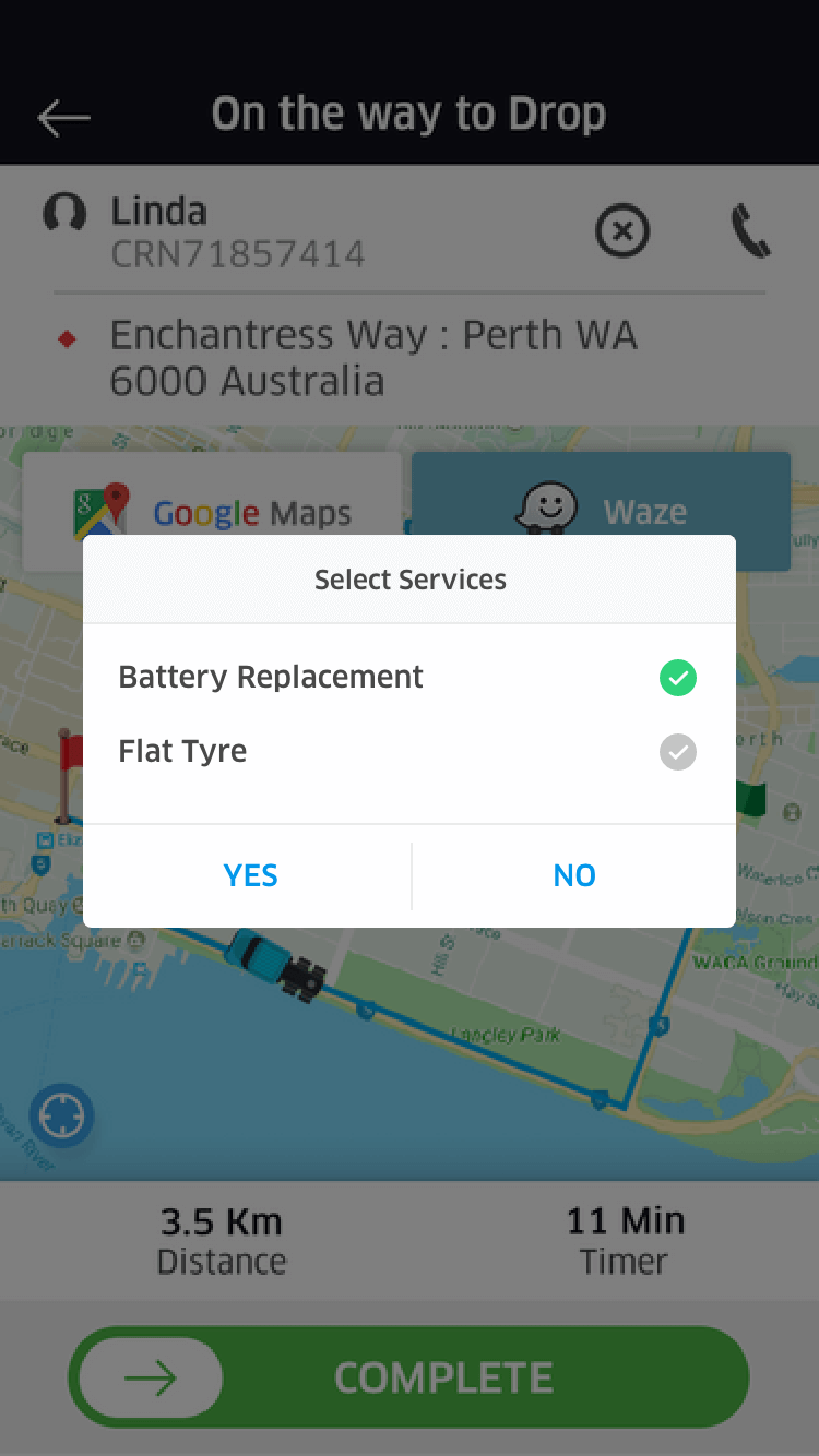 roadyo driver app receipt