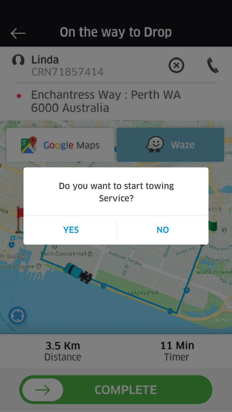 roadyo driver app calender