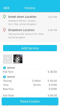 roadyo driver app calender