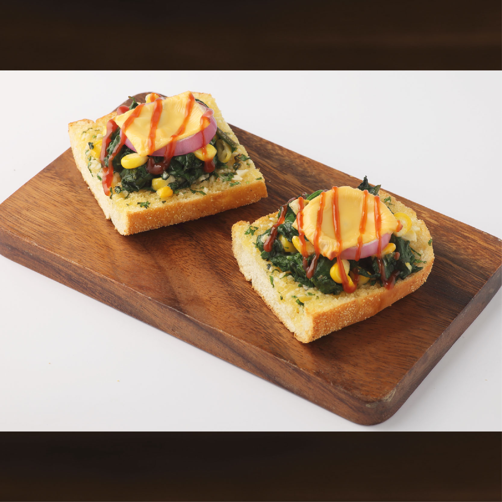 Spinach N Corn Garlic Bread