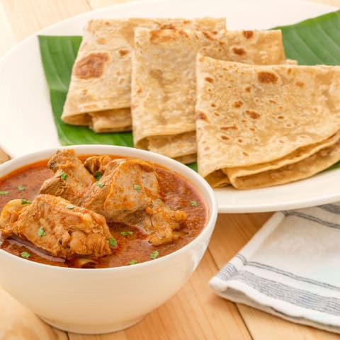 Ghar Ki Chicken Curry (with Bone) With Paratha