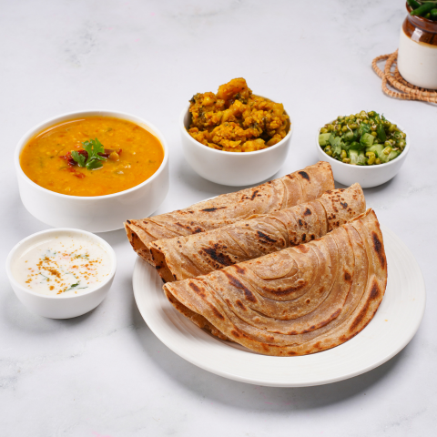 Yellow dal tadka fit thali