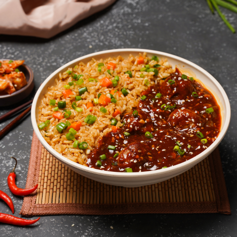 Chicken manchurian fried rice bowl