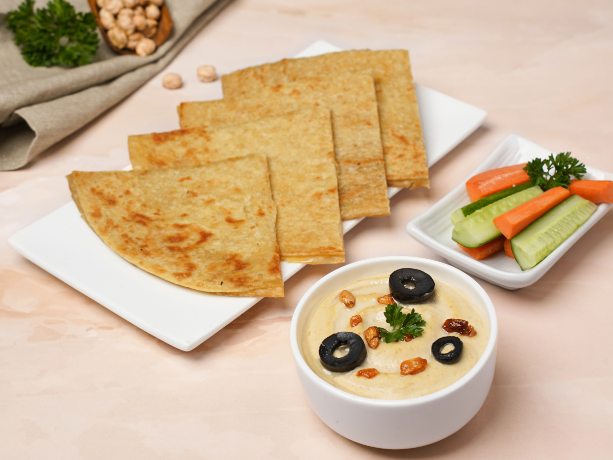 Hummus with pita bread