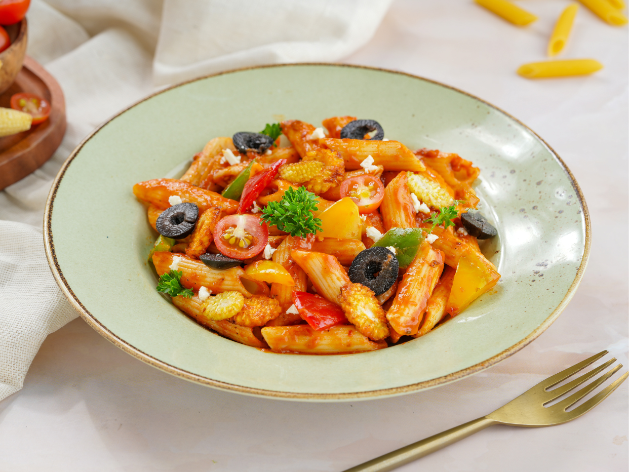 Tomato basil penne pasta