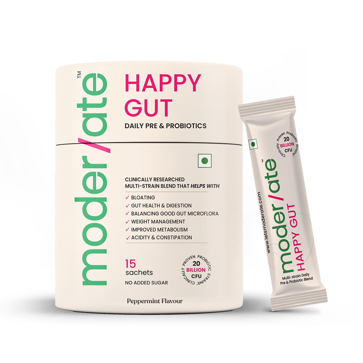 Moderate happy gut probiotic powder [15 units]