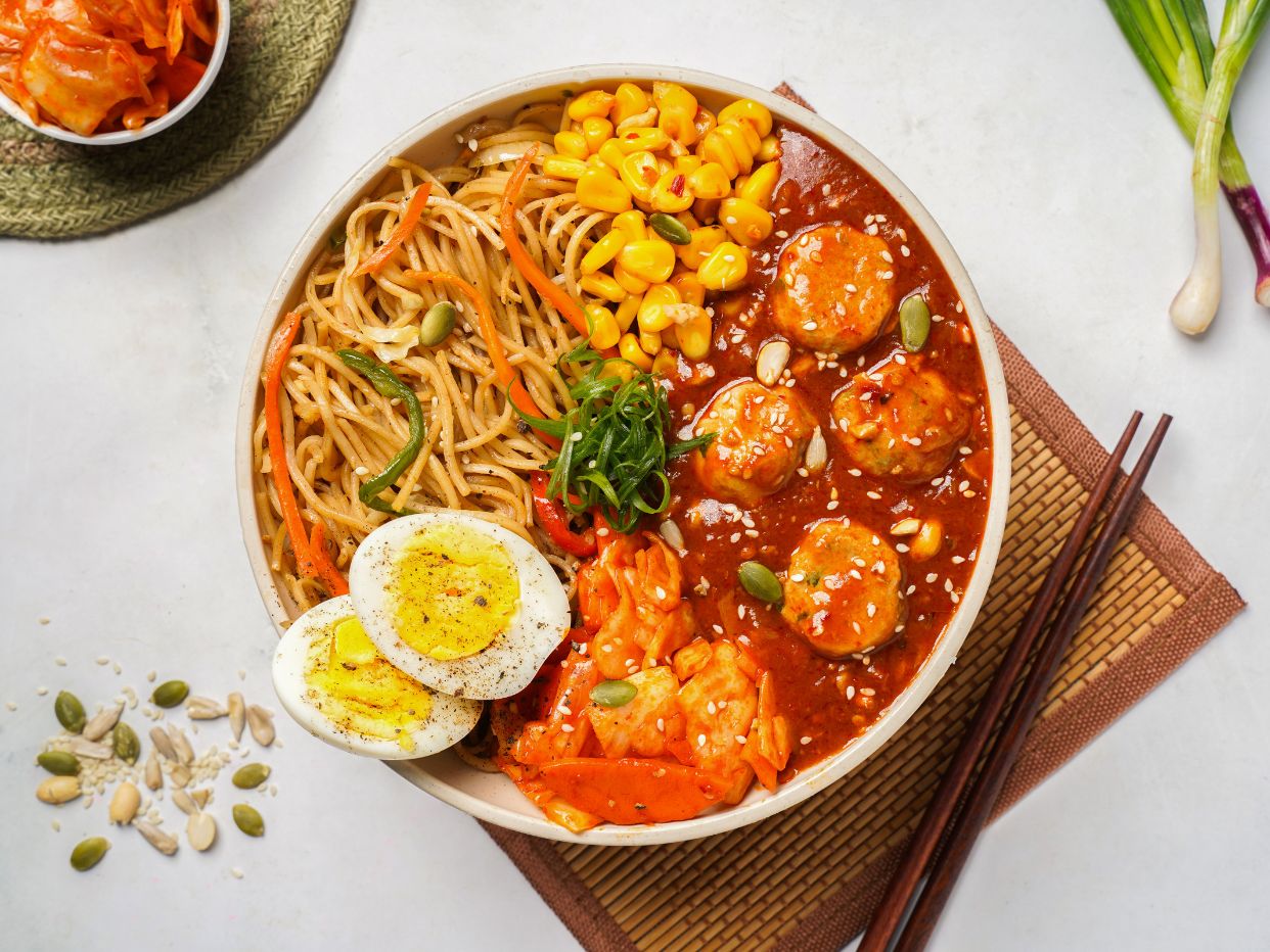 Korean chicken noodle bowl
