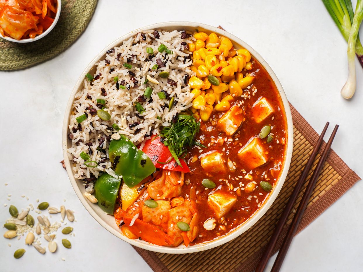 Korean paneer rice bowl