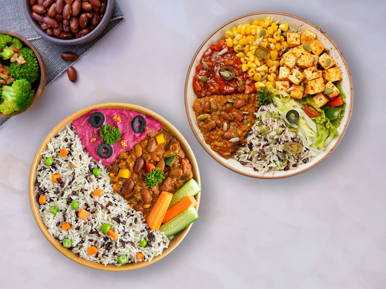 Burrito and buddha bowl combo