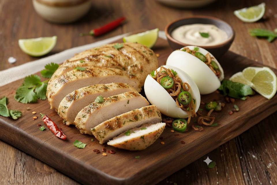 Herb-Grilled Peri Peri Chicken With Egg