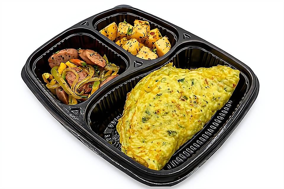 Omelette + Sausage + Diced Potato (Russian)