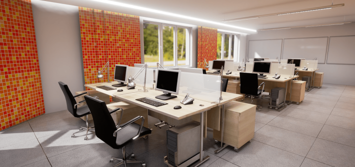 Ruang Kantor Kecil Terlihat Luas