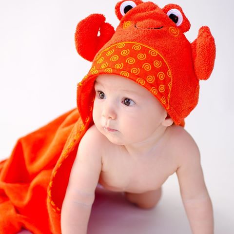 crab hooded towel